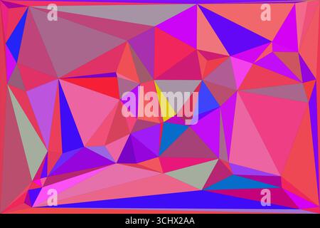 Polygonal mosaic with gradient color abstract geometric background. Low Poly background design. Technology low Poly background. Modern and trendy abst Stock Vector