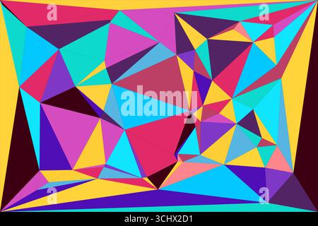 Polygonal mosaic with gradient color abstract geometric background. Low Poly background design. Technology low Poly background. Modern and trendy abst Stock Vector