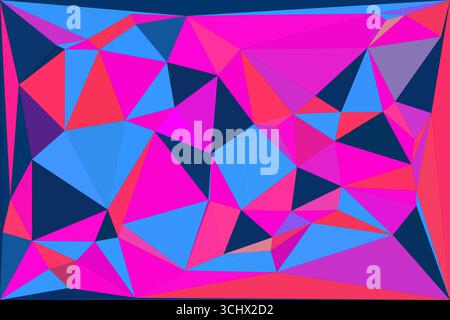 Polygonal mosaic with gradient color abstract geometric background. Low Poly background design. Technology low Poly background. Modern and trendy abst Stock Vector