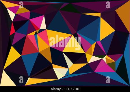 Polygonal mosaic with gradient color abstract geometric background. Low Poly background design. Technology low Poly background. Modern and trendy abst Stock Vector