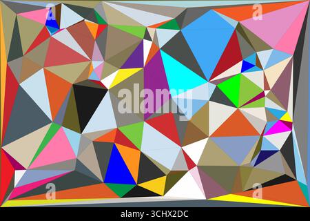 Polygonal mosaic with gradient color abstract geometric background. Low Poly background design. Technology low Poly background. Modern and trendy abst Stock Vector