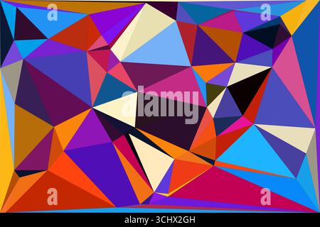 Polygonal mosaic with gradient color abstract geometric background. Low Poly background design. Technology low Poly background. Modern and trendy abst Stock Vector
