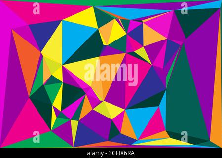 Polygonal mosaic with gradient color abstract geometric background. Low Poly background design. Technology low Poly background. Stock Vector