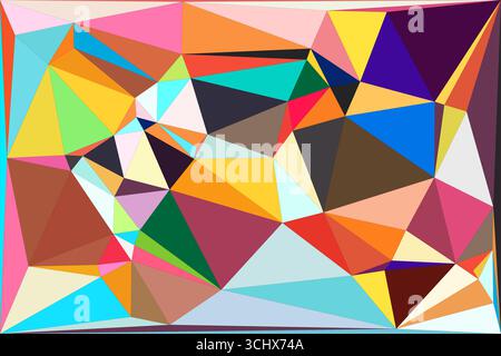 Polygonal mosaic with gradient color abstract geometric background. Low Poly background design. Technology low Poly background. Stock Vector