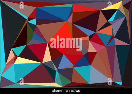 Polygonal mosaic with gradient color abstract geometric background. Low Poly background design. Technology low Poly background. Stock Vector
