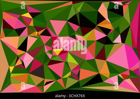 Polygonal mosaic with gradient color abstract geometric background. Low Poly background design. Technology low Poly background. Stock Vector
