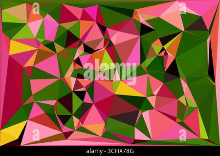Polygonal mosaic with gradient color abstract geometric background. Low Poly background design. Technology low Poly background. Stock Vector