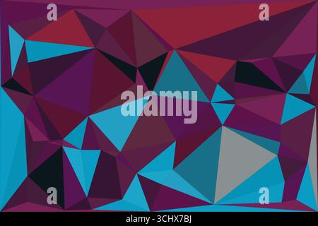 Polygonal mosaic with gradient color abstract geometric background. Low Poly background design. Technology low Poly background. Stock Vector