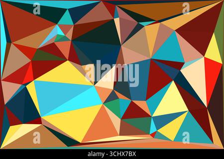 Polygonal mosaic with gradient color abstract geometric background. Low Poly background design. Technology low Poly background. Stock Vector