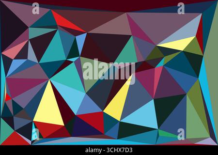 Polygonal mosaic with gradient color abstract geometric background. Low Poly background design. Technology low Poly background. Stock Vector