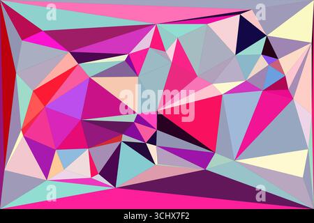 Polygonal mosaic with gradient color abstract geometric background. Low Poly background design. Technology low Poly background. Stock Vector