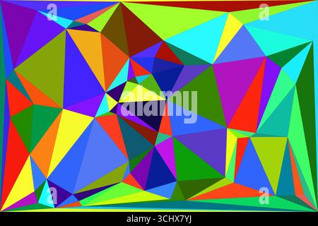 Polygonal mosaic with gradient color abstract geometric background. Low Poly background design. Technology low Poly background. Stock Vector
