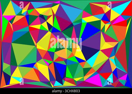 Polygonal mosaic with gradient color abstract geometric background. Low Poly background design. Technology low Poly background. Stock Vector