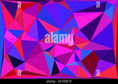 Polygonal mosaic with gradient color abstract geometric background. Low Poly background design. Technology low Poly background. Stock Vector