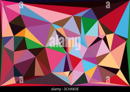 Polygonal mosaic with gradient color abstract geometric background. Low Poly background design. Technology low Poly background. Stock Vector