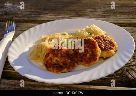 Kaspressknoedel, food, Dandlbergalm, Rossholzen, Samerberg, Inntal, Upper Bavaria, Bavaria, Germany Stock Photo