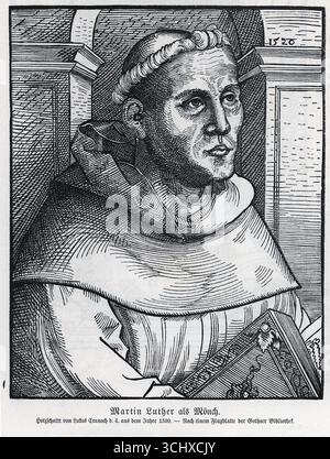 Martin Luther (1483-1546). German reformer. Luther hanging his 95