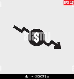 Cost reduction vector icon concepts, reduce sign icon for web site Stock Vector