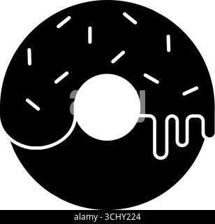 Donut Icon Food in Silhouette Style Vector Isolated Design Stock Vector