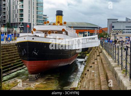 SS Nomadic tender boat, Titanic Museum quarter, Belfast, northern Ireland Stock Photo