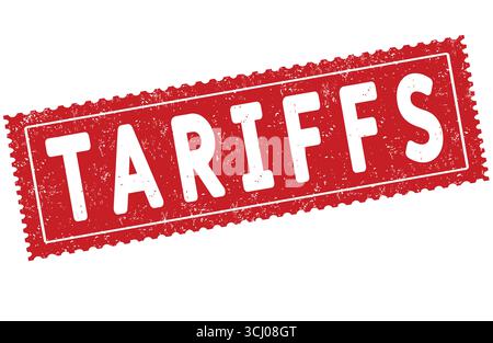 Tariffs grunge rubber stamp on white background, vector illustration Stock Vector