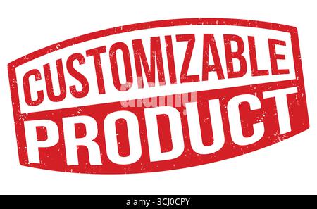 Customizable product grunge rubber stamp on white, vector illustration Stock Vector