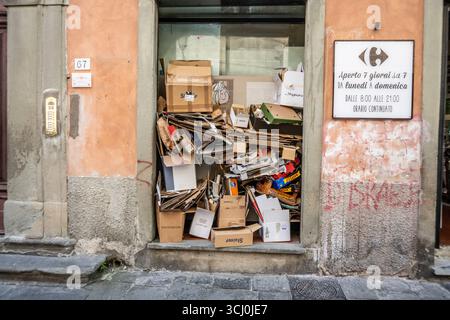 Pisa cardboard recycle Stock Photo