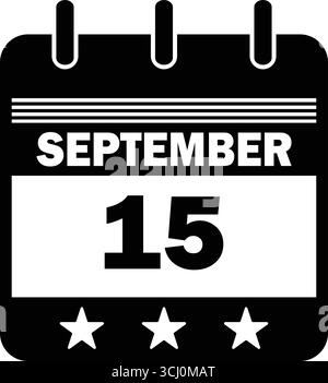 Icon calendar day - 15 September. 15th days of the month, vector ...