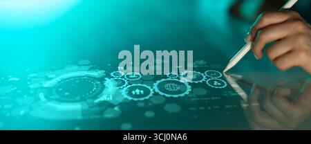 Digital Business Automation and Data Management Technology Concept. Stock Photo