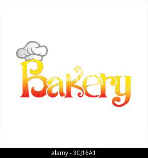 The Bakery text effect. Bakery chef cap vector bekery text png Stock Vector