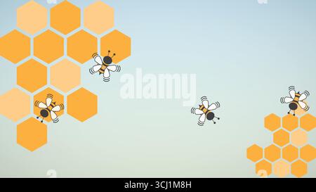 Vector Hexagon bee hive design background Stock Vector