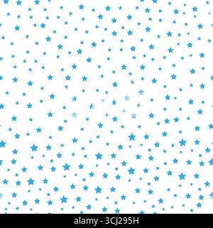 Star pattern. Seamless vector background - blue, gray and white five-pointed stars on white backdrop. eps 10 Stock Vector
