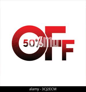 50 percent off. Offer text style art Special offer and discount logo png Stock Vector