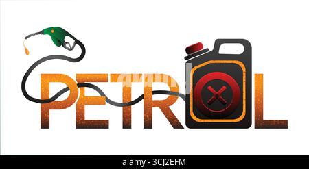Petrol text effect creative petrol pump typography template fuel oil text effect png Stock Vector