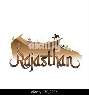 Rajasthan text PNG | Rajasthan text | Rajasthan text effect| Rajasthan typography | Rajasthan Desert vector art & illustration background | Rajasthan Stock Vector