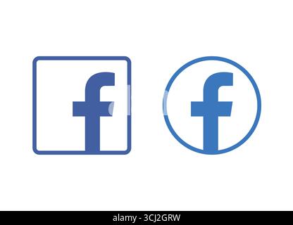 Classic Facebook square social media logo Stock Vector