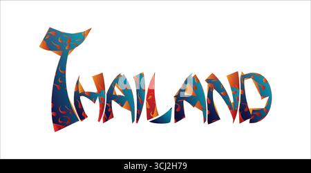 Thailand is a country in Southeast Asia, located at the centre of the Indochinese Peninsula. Vector Thailand typography png Stock Vector