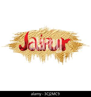 jaipur text Rajasthan culture jaipur typography vector rajasthani jaipur text effect vector art illustration.eps Stock Vector