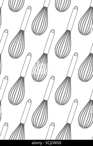 Seamless pattern of a cooking whisk utensil Stock Vector