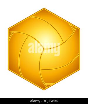 Abstract hexagonal fragment of the golden ball Stock Vector