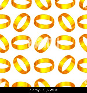 Seamless pattern of wedding gold rings Stock Vector
