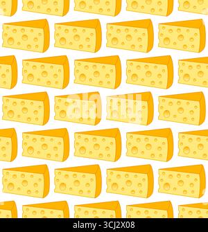 Seamless pattern with cheese pieces Stock Vector