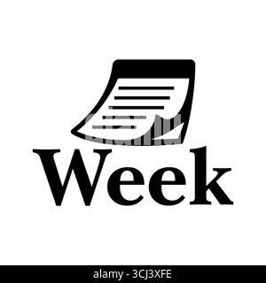Week notepad icon, planning and schedule graphic Stock Vector