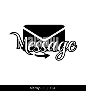 Message envelope icon, envelope, arrow communication and contact symbol silhouette Stock Vector