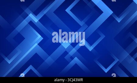 abstract blue background with overlapping geometric squares and diamonds forming a modern technology design ideal for web use digital texture stylish Stock Vector
