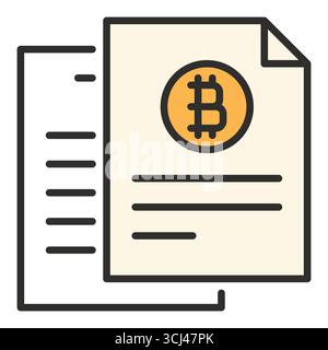 BTC document vector Bitcoin Accumulation concept colored icon or logo element Stock Vector