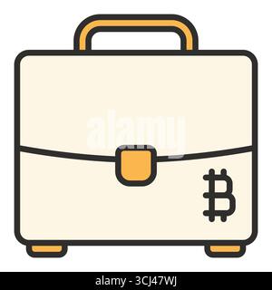 BTC Briefcase vector Bitcoin Accumulation concept colored icon or logo element Stock Vector