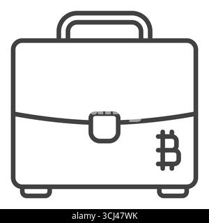Bitcoin Briefcase vector BTC Accumulation concept linear icon or symbol Stock Vector
