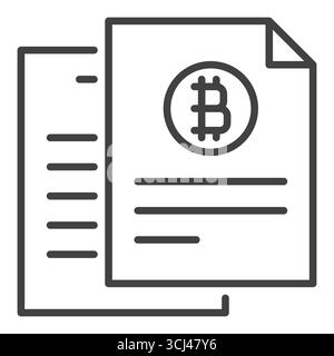 Bitcoin document vector BTC Accumulation concept linear icon or symbol Stock Vector