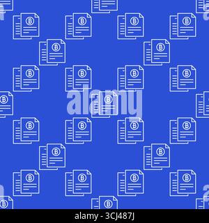 Bitcoin document vector BTC Accumulation concept linear seamless pattern Stock Vector